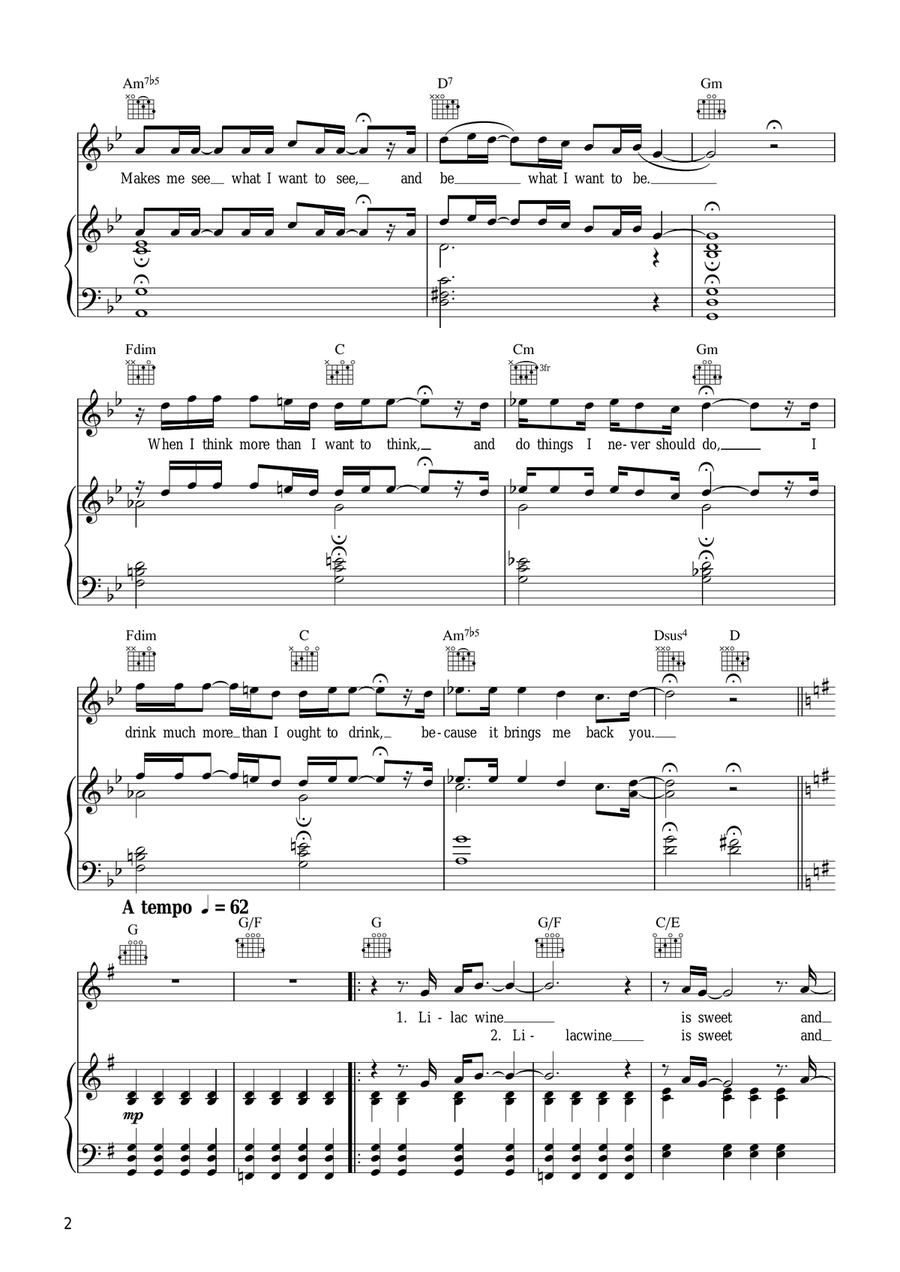 Lilac Wine Lilac Wine Acoustic Guitar scores gallery preview page 2