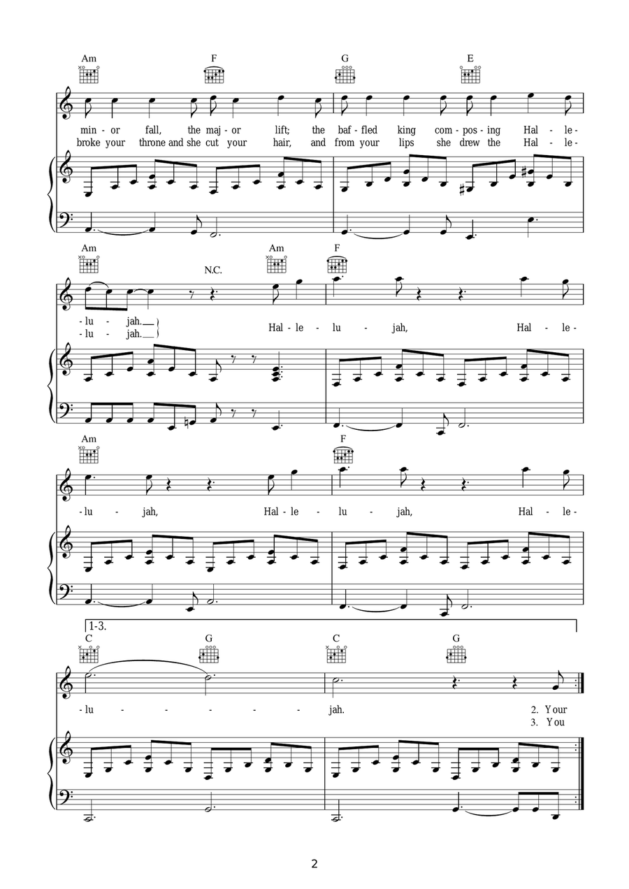 Hallelujah Hallelujah Acoustic Guitar scores gallery preview page 2