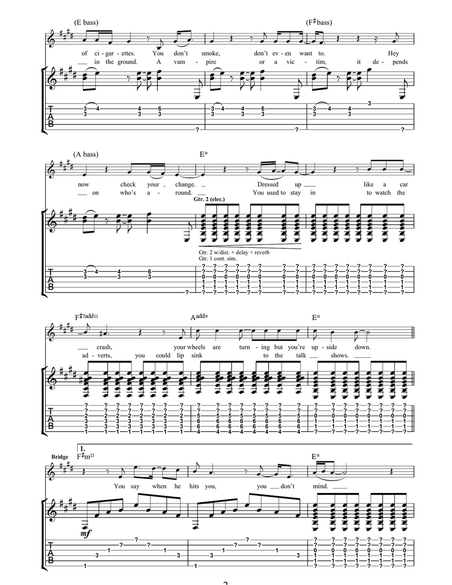 Stay (Faraway, So Close) Stay (Faraway, So Close) Acoustic Guitar scores gallery preview page 2