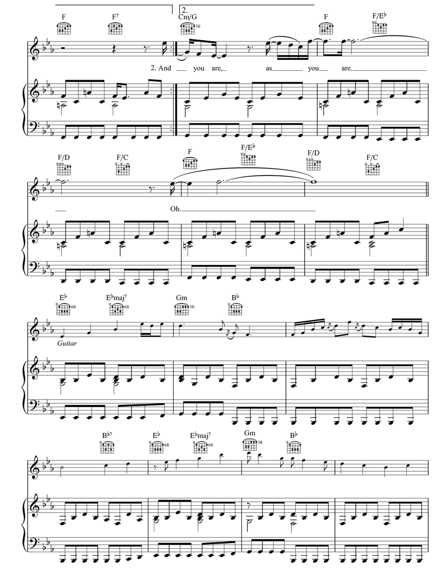 As You Are As You Are Piano, Vocal, Guitar scores gallery preview page 3