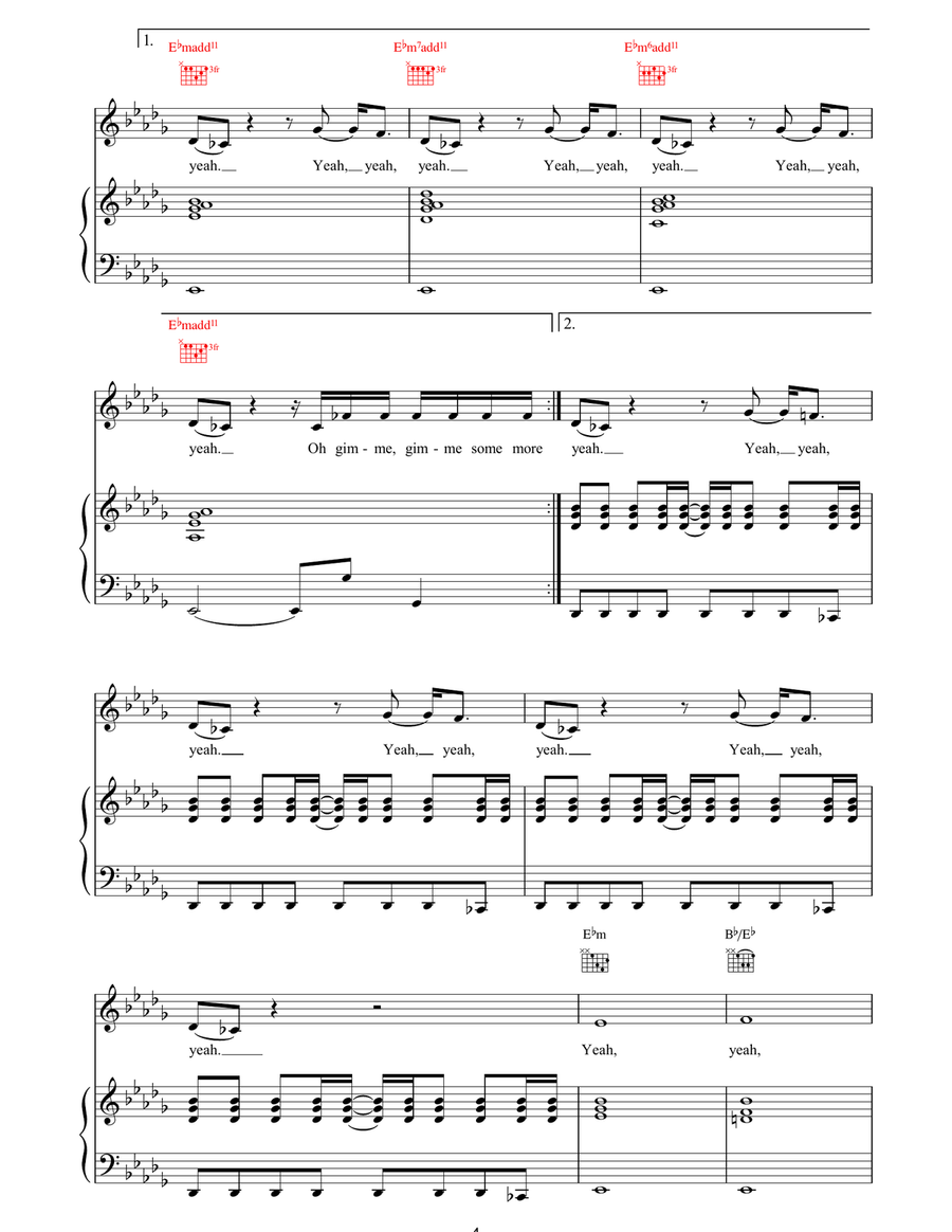 I Want It All Piano, Vocal, Guitar scores gallery preview page 4
