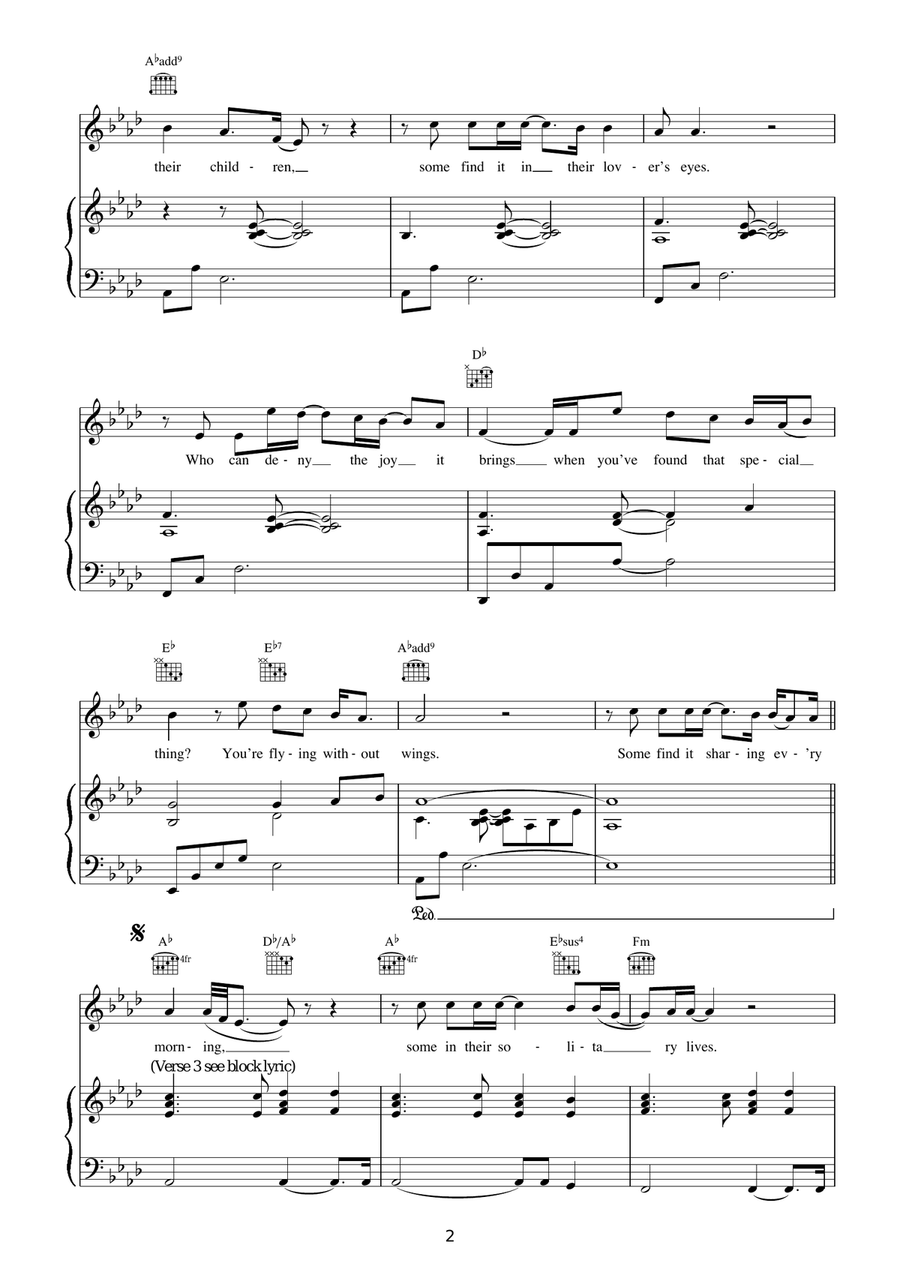 Flying Without Wings Flying Without Wings Piano, Vocal, Guitar scores gallery preview page 2