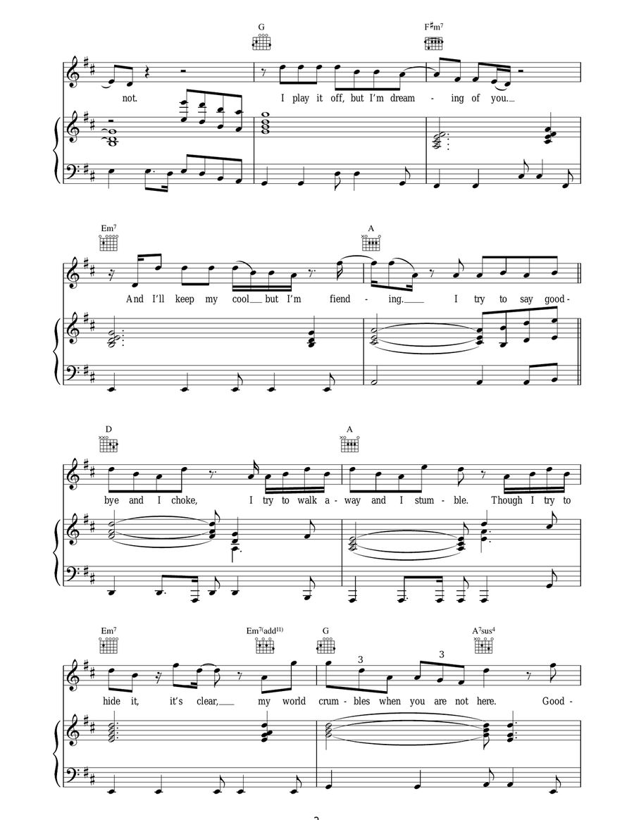 I Try I Try Piano, Vocal, Guitar scores gallery preview page 2