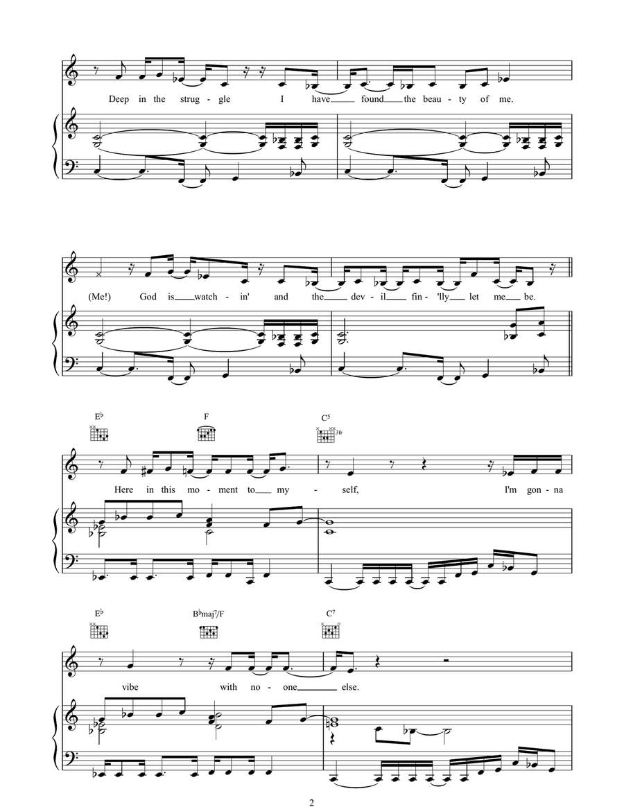 A Moment To Myself A Moment To Myself Piano, Vocal, Guitar scores gallery preview page 2