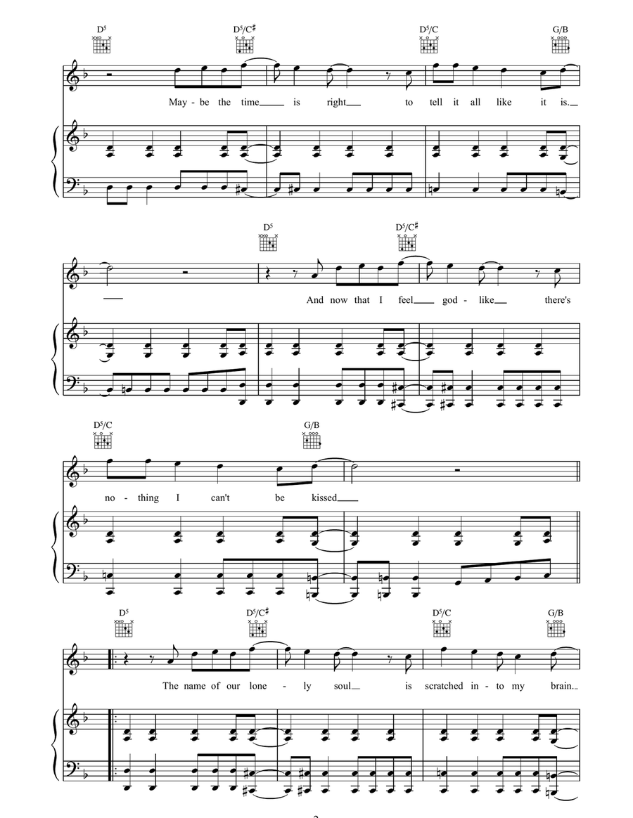 I Can See A Liar I Can See A Liar Piano, Vocal, Guitar scores gallery preview page 2