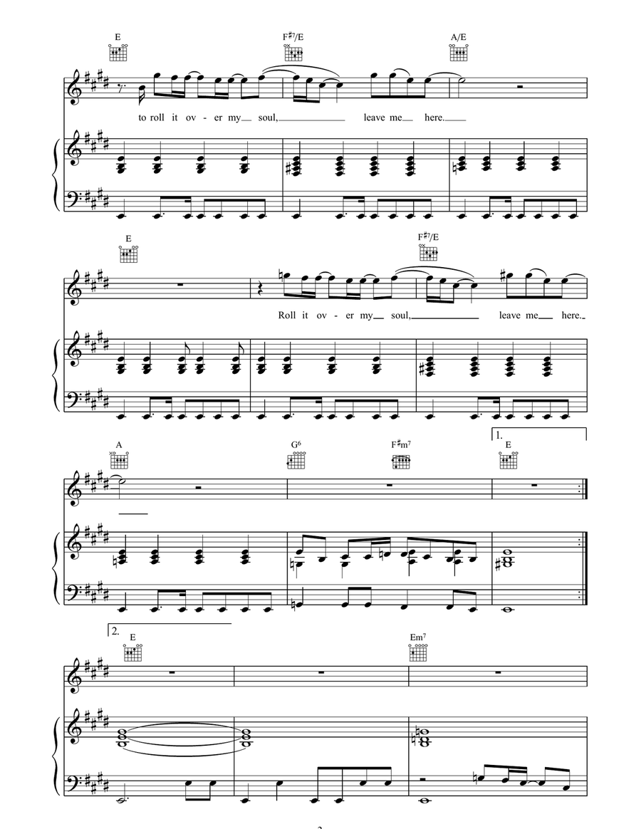 Roll It Over Roll It Over Piano, Vocal, Guitar scores gallery preview page 3