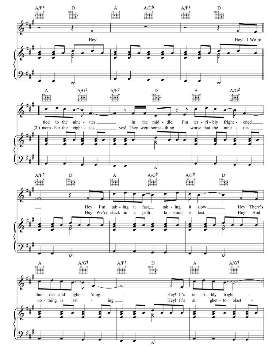 Tied To The 90s Tied To The 90s Piano, Vocal, Guitar scores gallery preview page 2