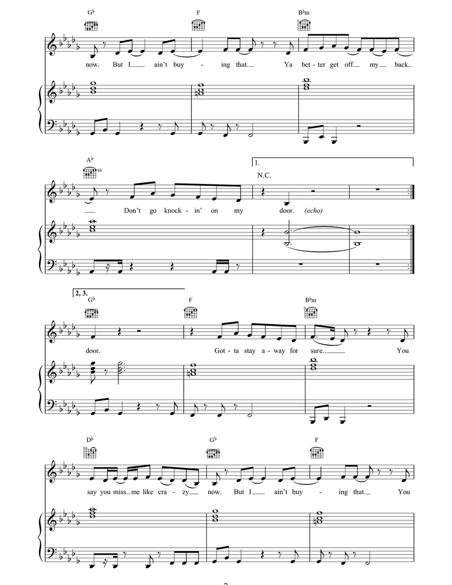 Don't Go Knockin' On My Door Acoustic Guitar scores gallery preview page 3