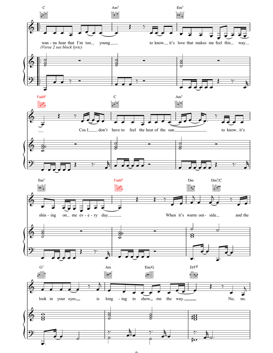 One Kiss From You One Kiss From You Piano, Vocal, Guitar scores gallery preview page 2