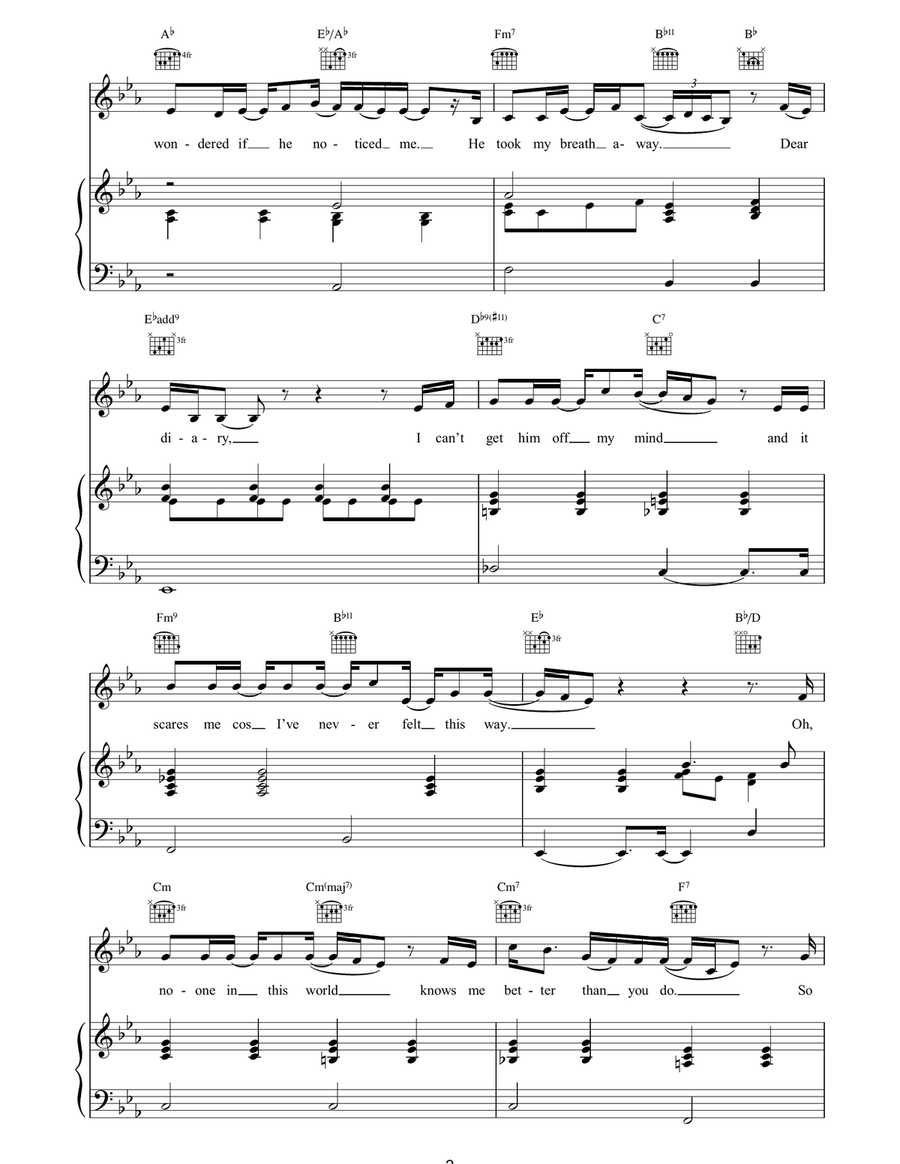 Dear Diary Dear Diary Piano, Vocal, Guitar scores gallery preview page 2