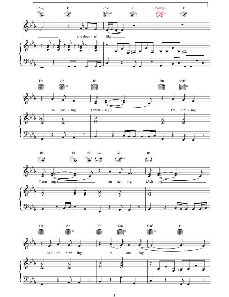 All In A Day All In A Day Piano, Vocal, Guitar scores gallery preview page 3