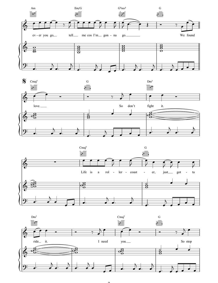 Life is a Rollercoaster Life is a Rollercoaster Piano, Vocal, Guitar scores gallery preview page 3