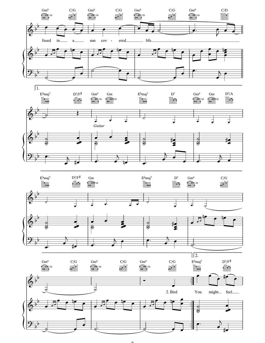 Summer Cycle Summer Cycle Piano, Vocal, Guitar scores gallery preview page 3