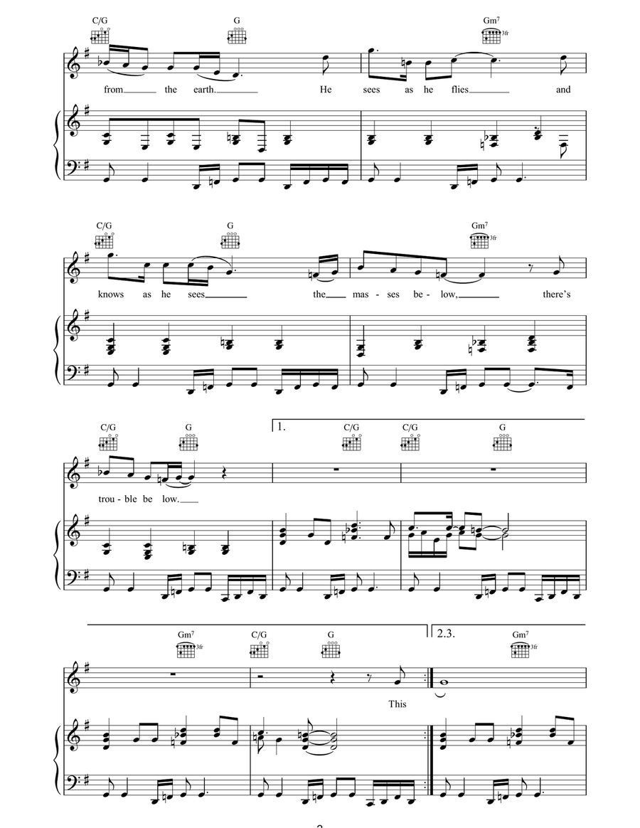 High Flying Bird High Flying Bird Piano, Vocal, Guitar scores gallery preview page 2
