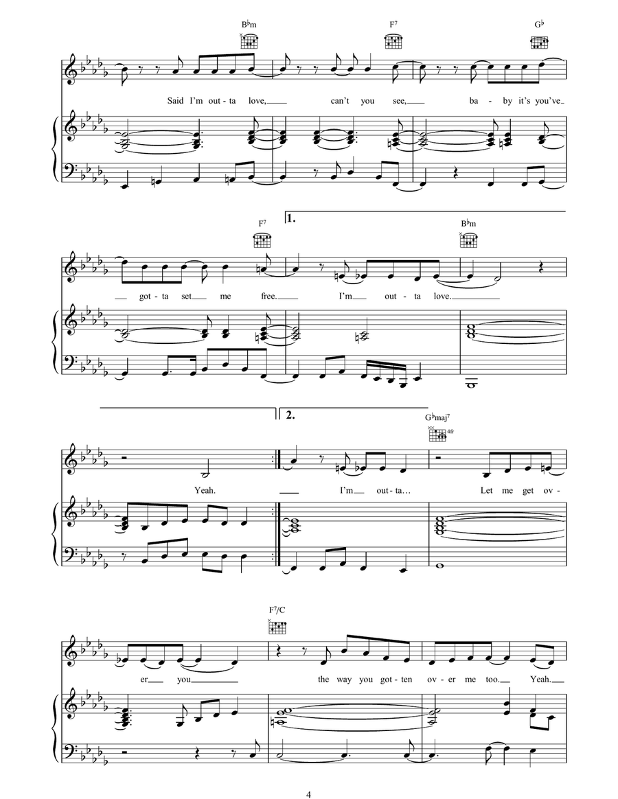I'm Outta Love I'm Outta Love Piano, Vocal, Guitar scores gallery preview page 4