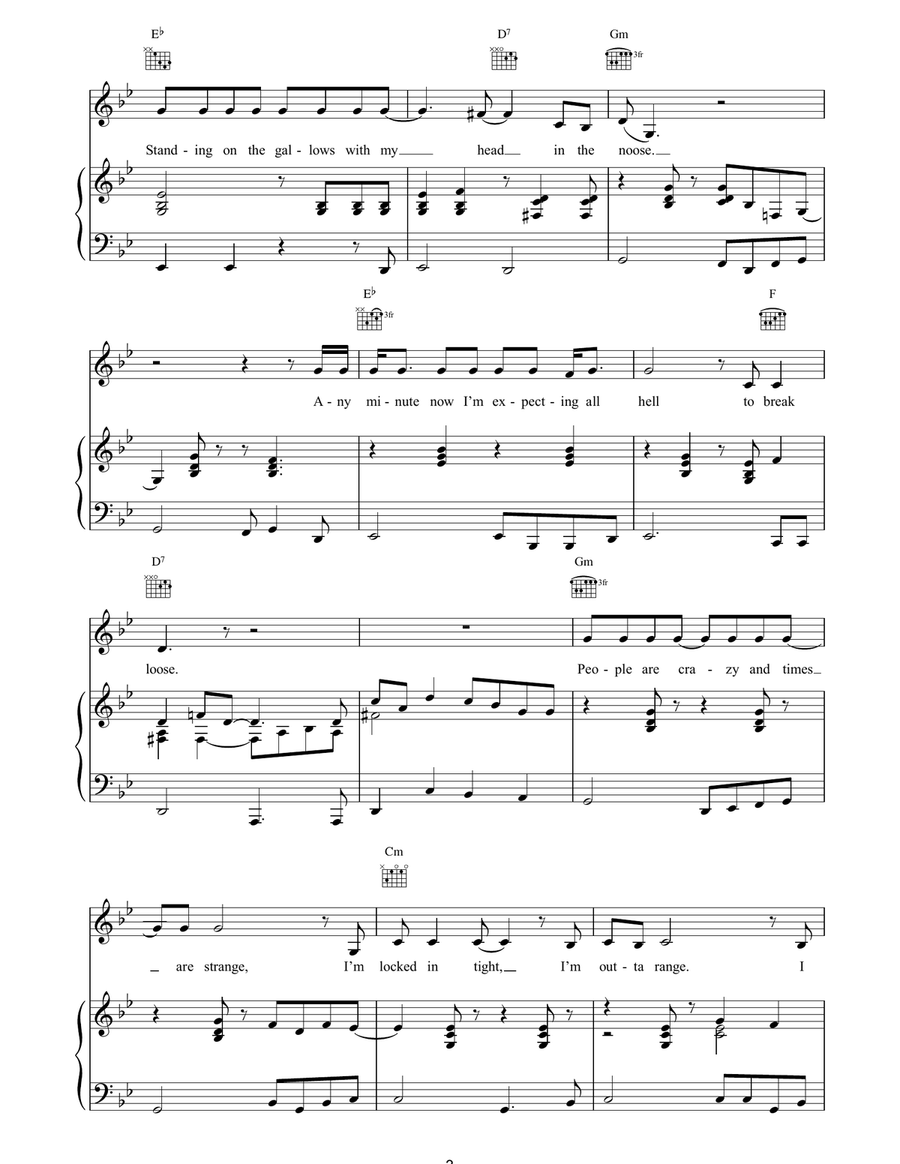 Things Have Changed Piano, Vocal, Guitar scores gallery preview page 3