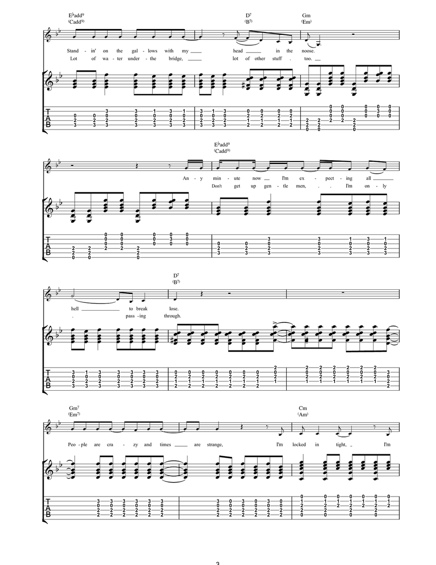 Things Have Changed Guitar Tablature scores gallery preview page 3