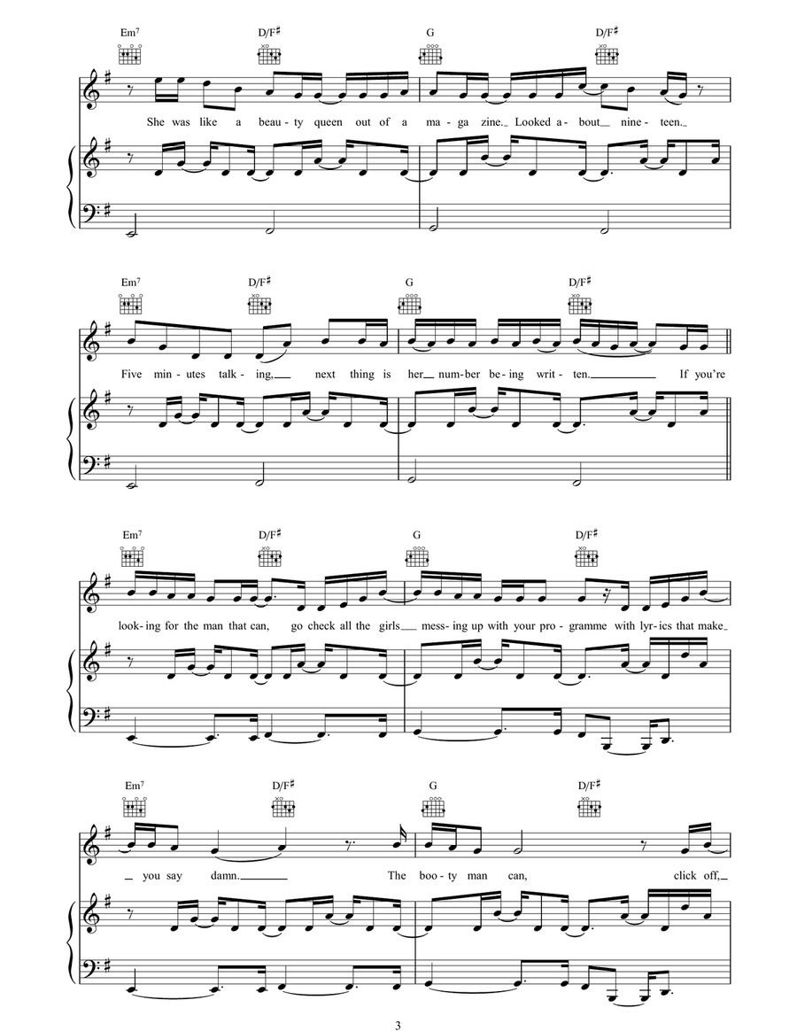 Booty Man Booty Man Piano, Vocal, Guitar scores gallery preview page 3