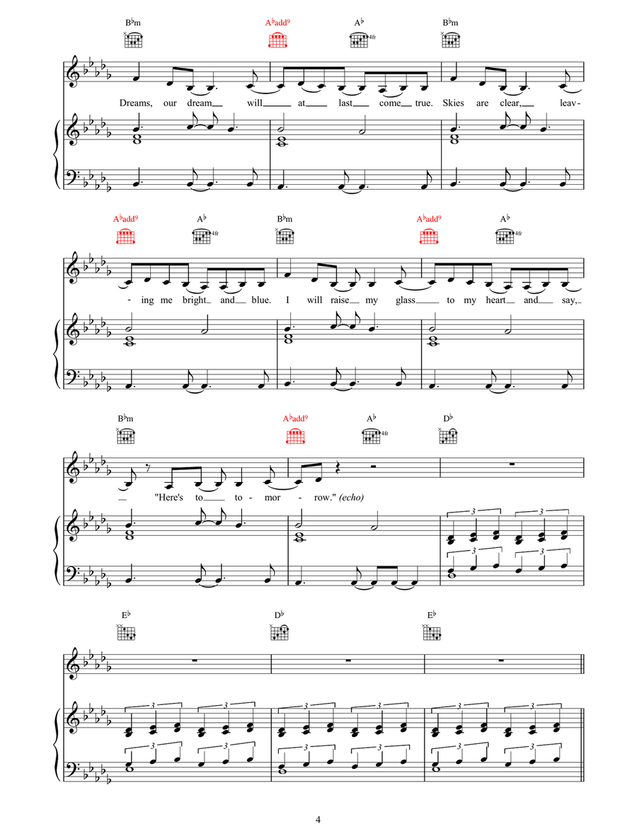 Dreams Dreams Piano, Vocal, Guitar scores gallery preview page 4
