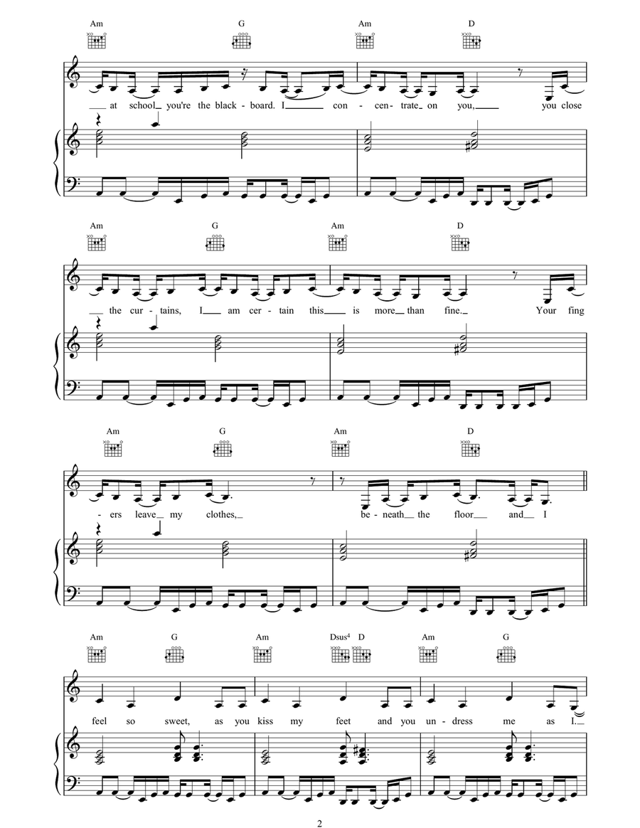Surrender Surrender Piano, Vocal, Guitar scores gallery preview page 2