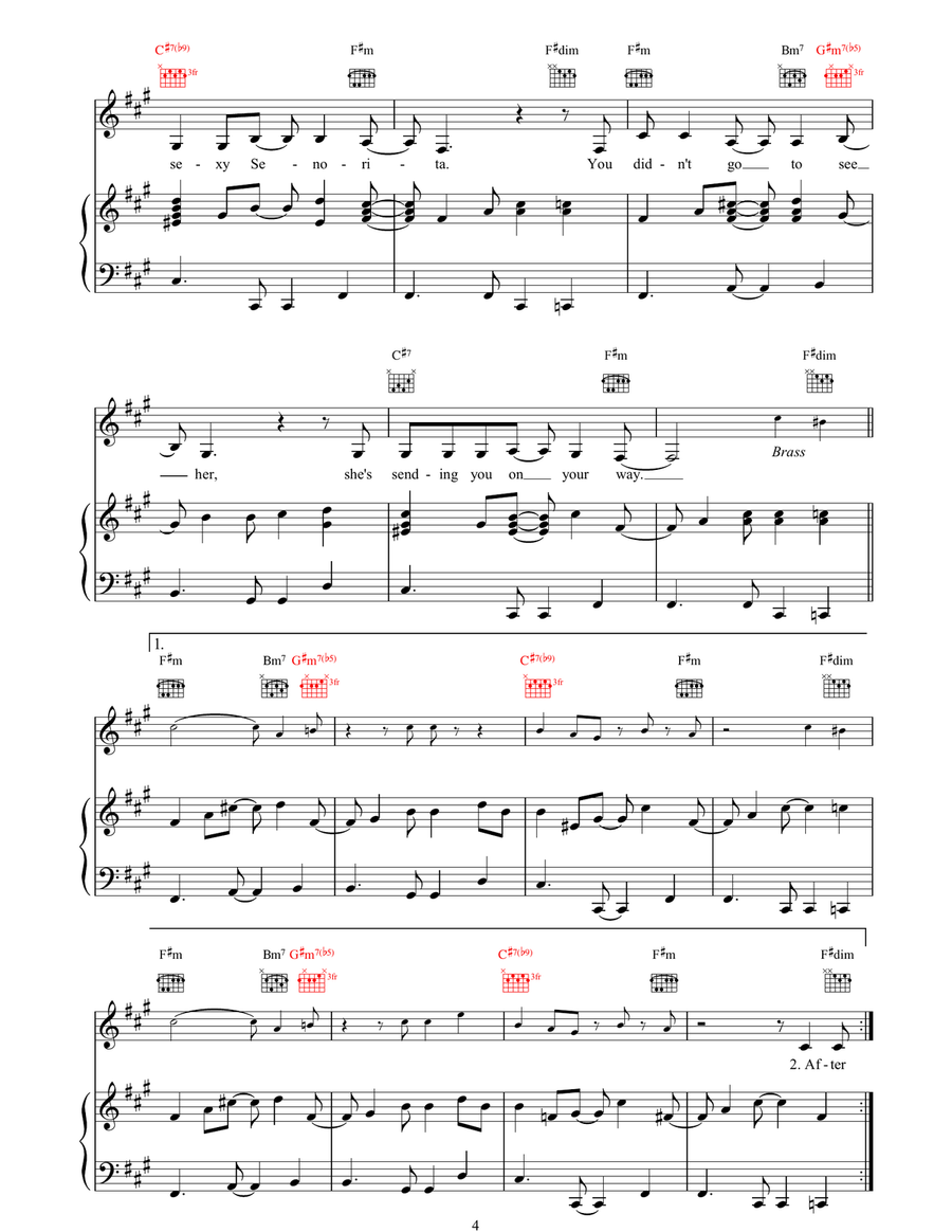One More Tequila One More Tequila Piano, Vocal, Guitar scores gallery preview page 4