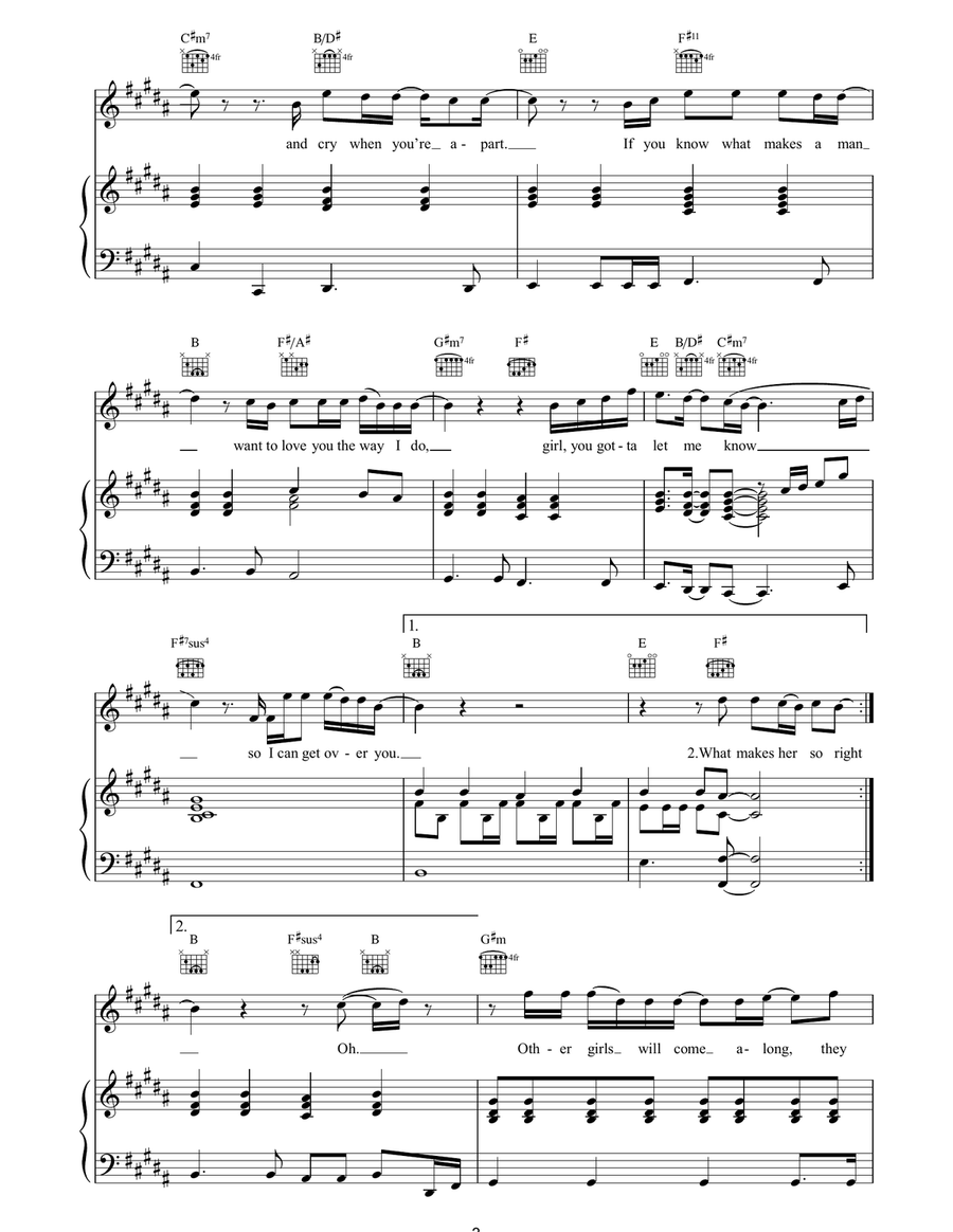 What Makes A Man What Makes A Man Piano, Vocal, Guitar scores gallery preview page 3
