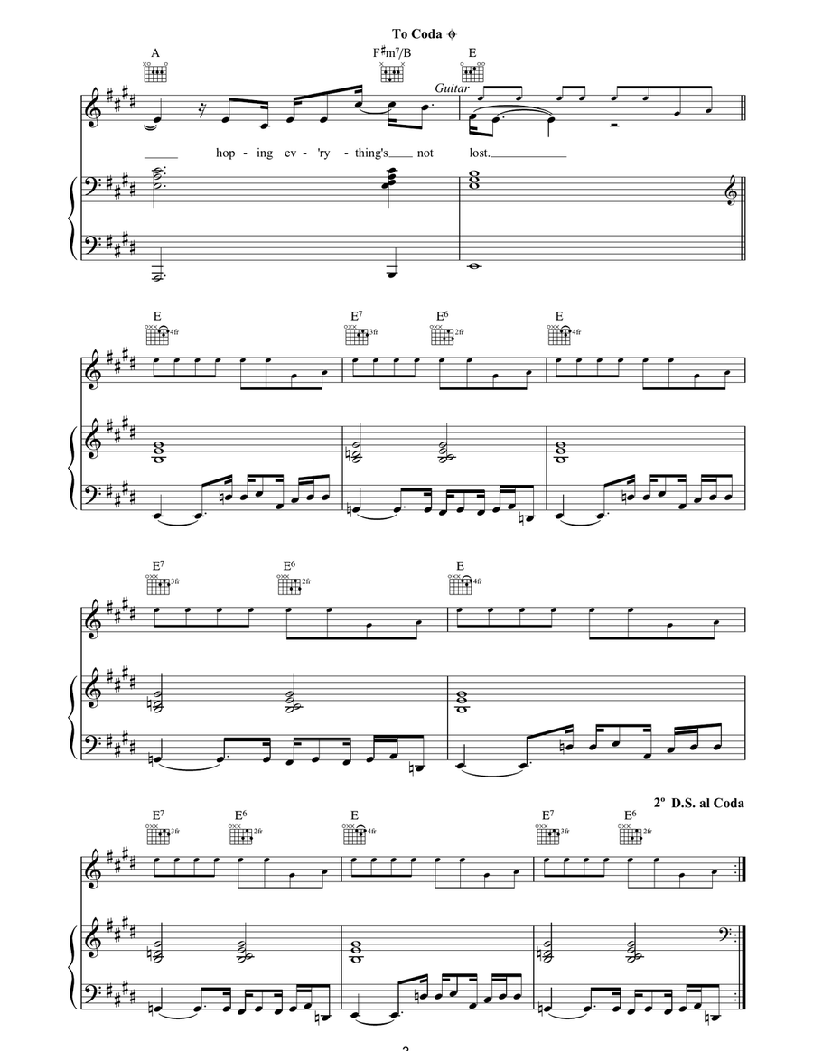 Everything's Not Lost Everything's Not Lost Piano, Vocal, Guitar scores gallery preview page 3