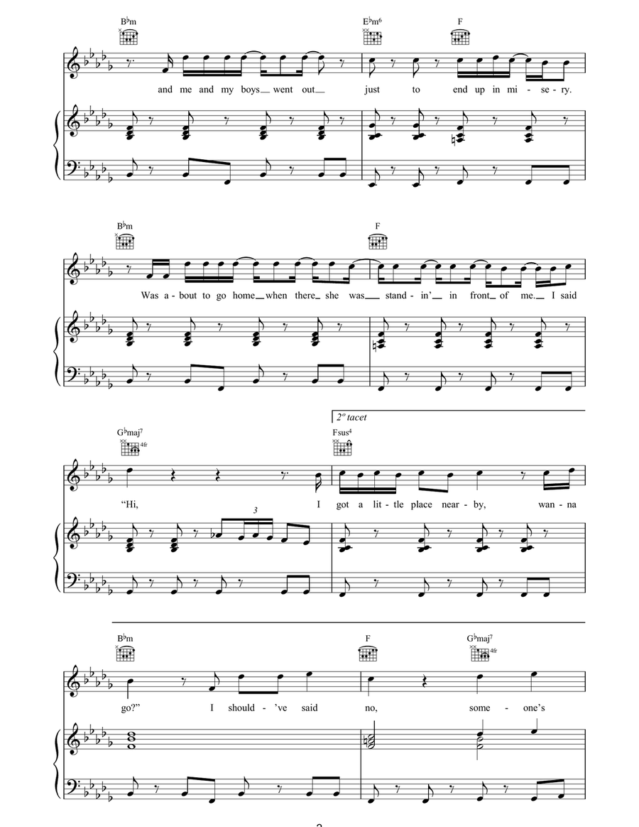 The Call The Call Piano, Vocal, Guitar scores gallery preview page 2
