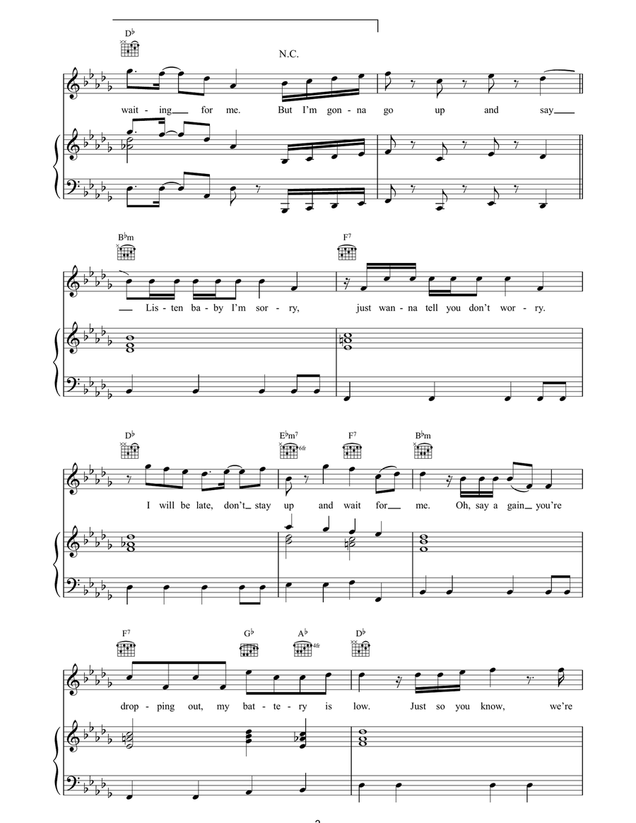 The Call The Call Piano, Vocal, Guitar scores gallery preview page 3