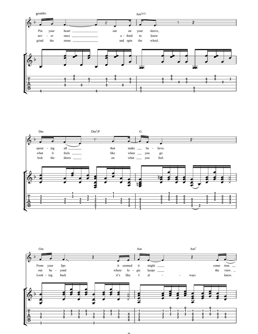 Falling Down The Mountainside Acoustic Guitar scores gallery preview page 3