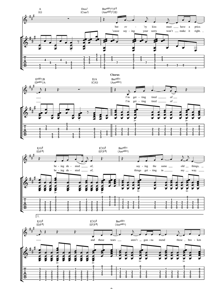 Red Moon Red Moon Acoustic Guitar scores gallery preview page 3
