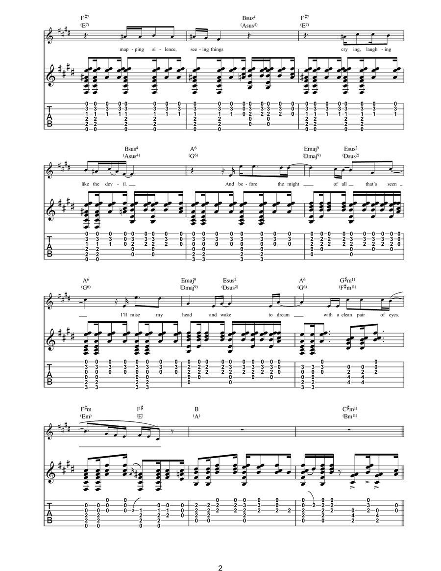 A Clean Pair Of Eyes A Clean Pair Of Eyes Guitar Tablature scores gallery preview page 2