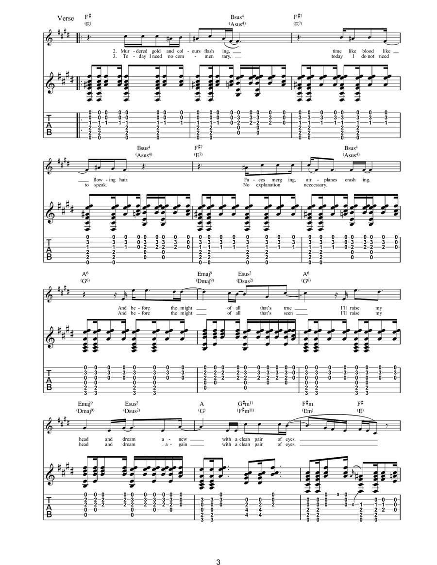 A Clean Pair Of Eyes A Clean Pair Of Eyes Guitar Tablature scores gallery preview page 3