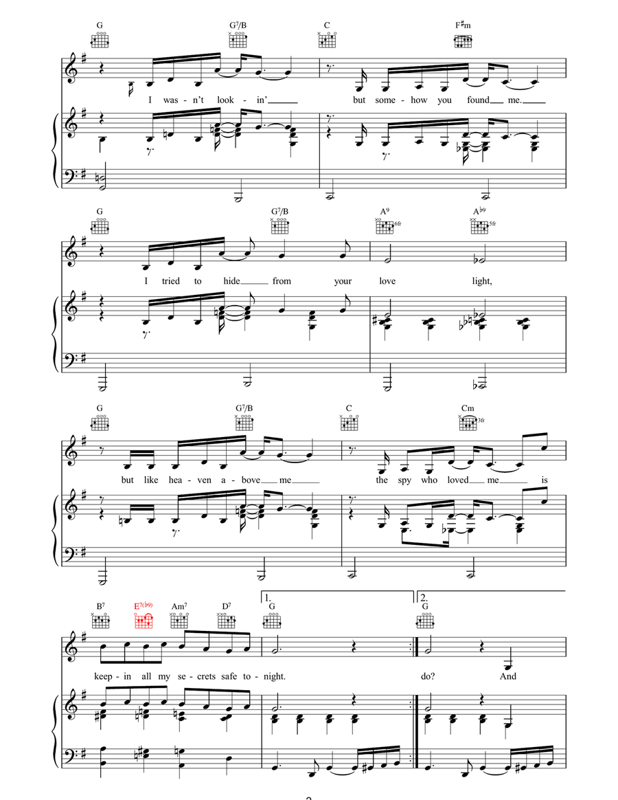 Nobody Does It Better Nobody Does It Better Piano, Vocal, Guitar scores gallery preview page 2
