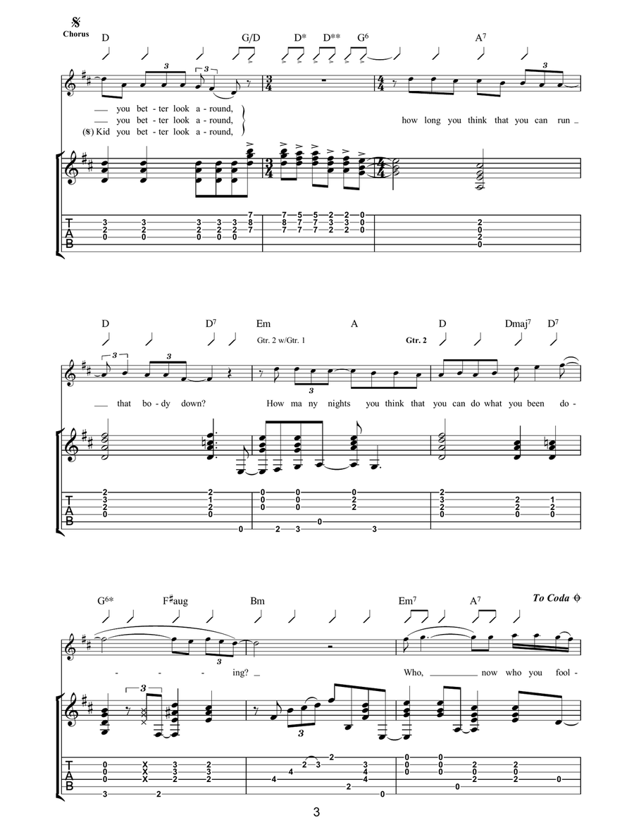 Run That Body Down Run That Body Down Acoustic Guitar scores gallery preview page 3