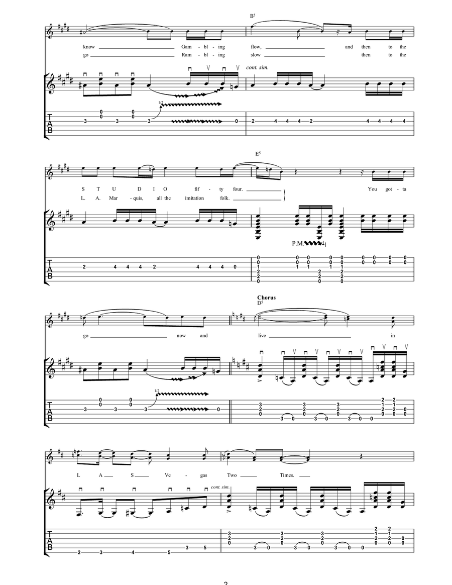 Vegas Two Times Vegas Two Times Acoustic Guitar scores gallery preview page 2