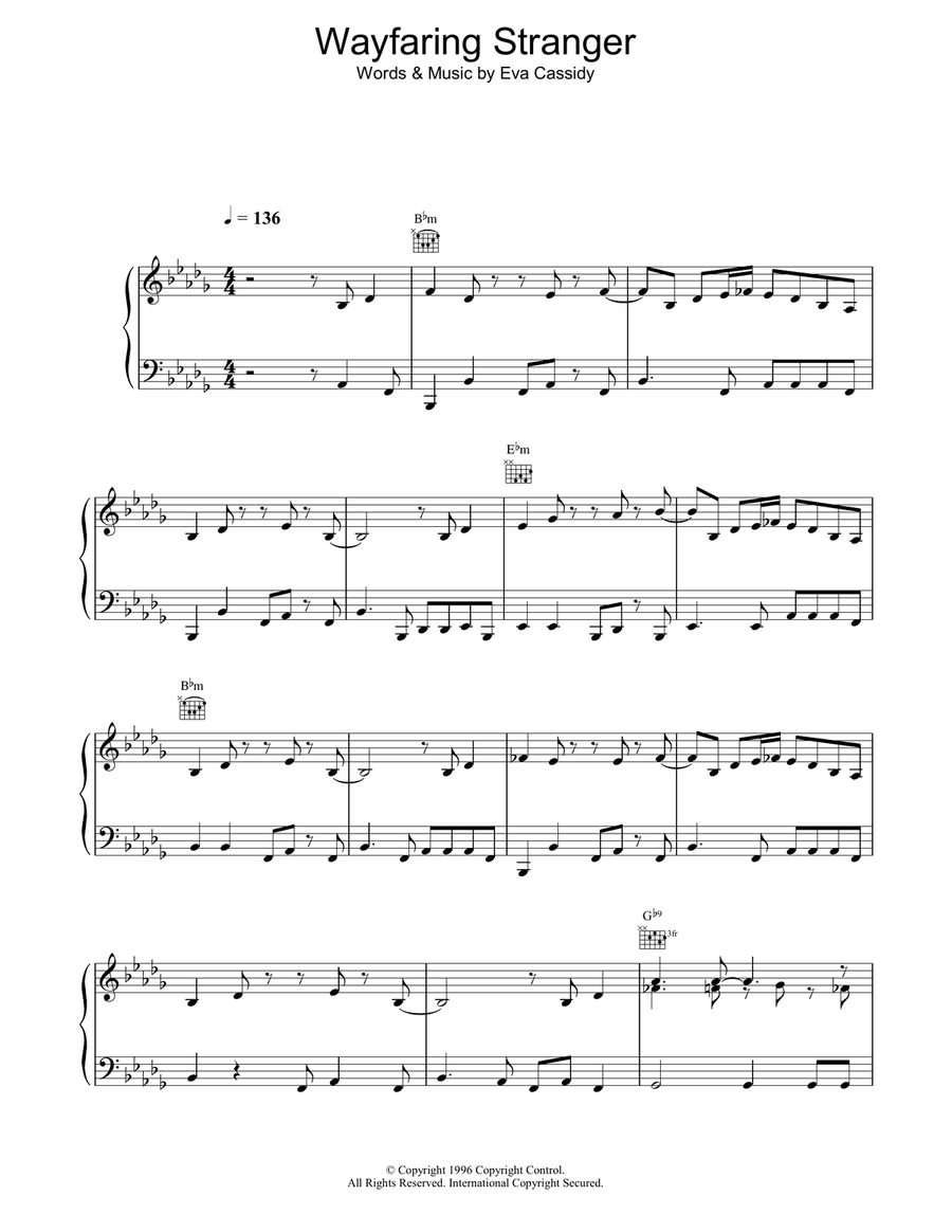 Wayfaring Stranger Acoustic Guitar scores gallery preview page 1