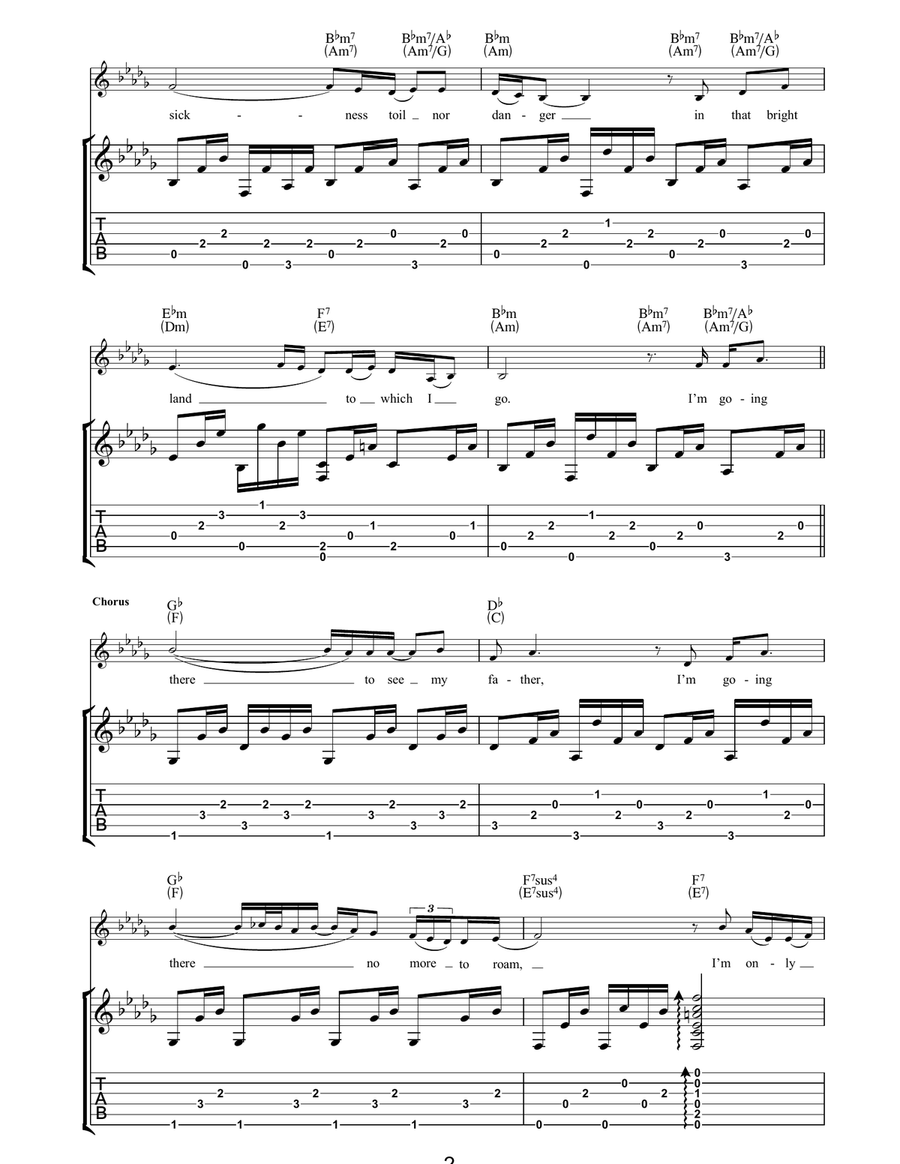 Wayfaring Stranger Acoustic Guitar scores gallery preview page 2
