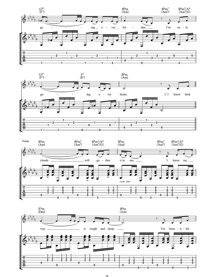 Wayfaring Stranger Acoustic Guitar scores gallery preview page 3