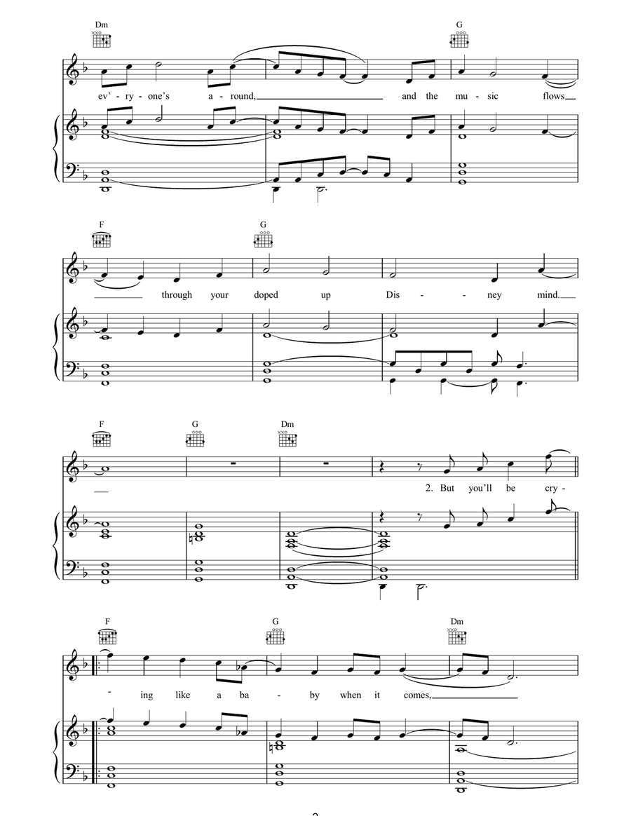 Crashing Down Crashing Down Piano, Vocal, Guitar scores gallery preview page 2