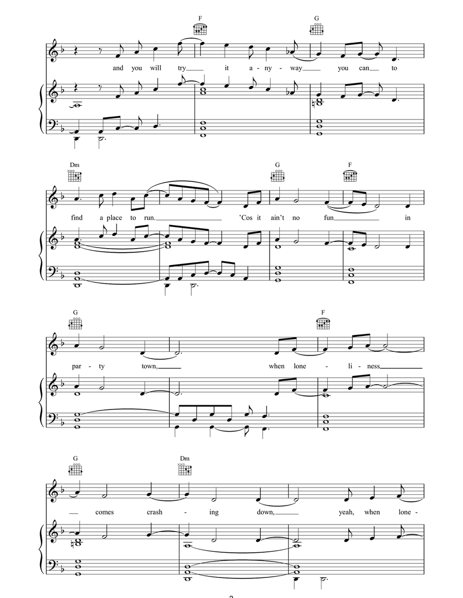 Crashing Down Crashing Down Piano, Vocal, Guitar scores gallery preview page 3
