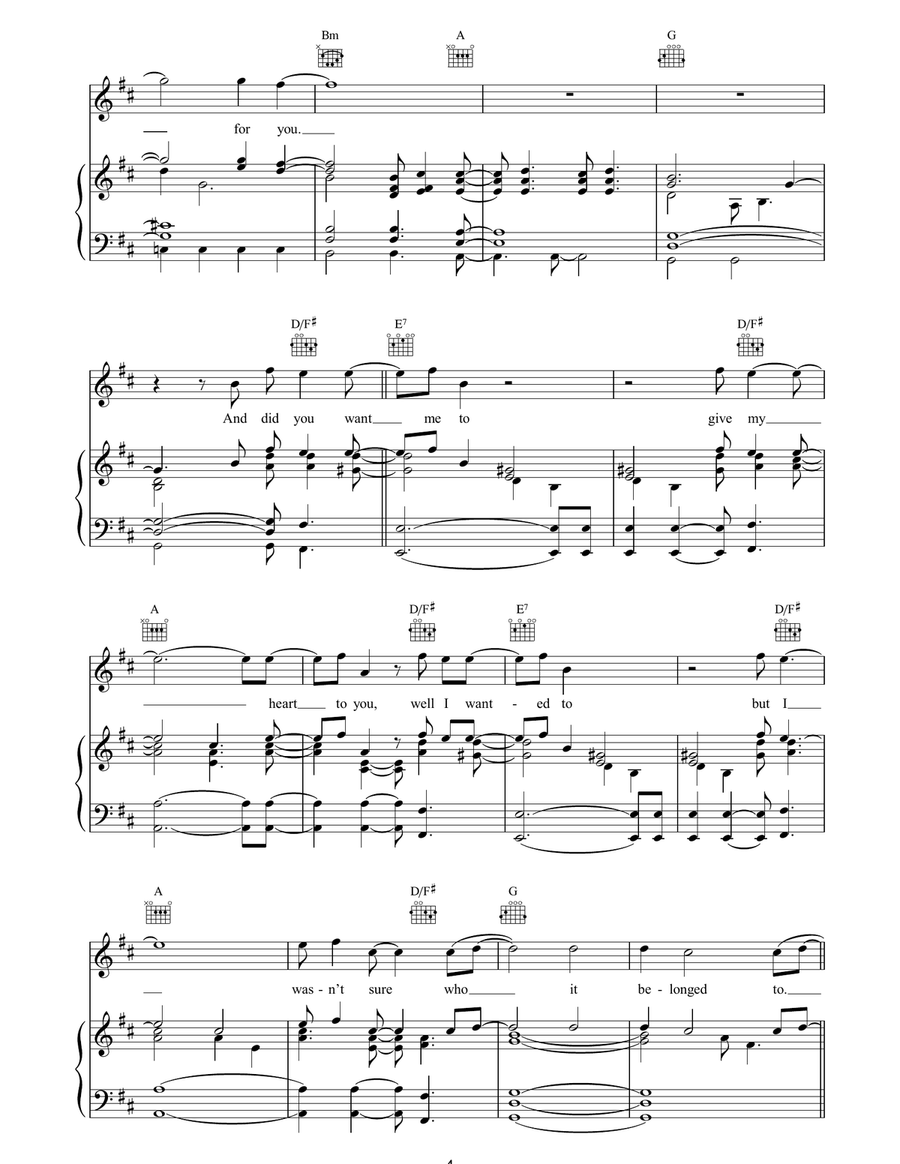 One Thing Left To Do Piano, Vocal, Guitar scores gallery preview page 4