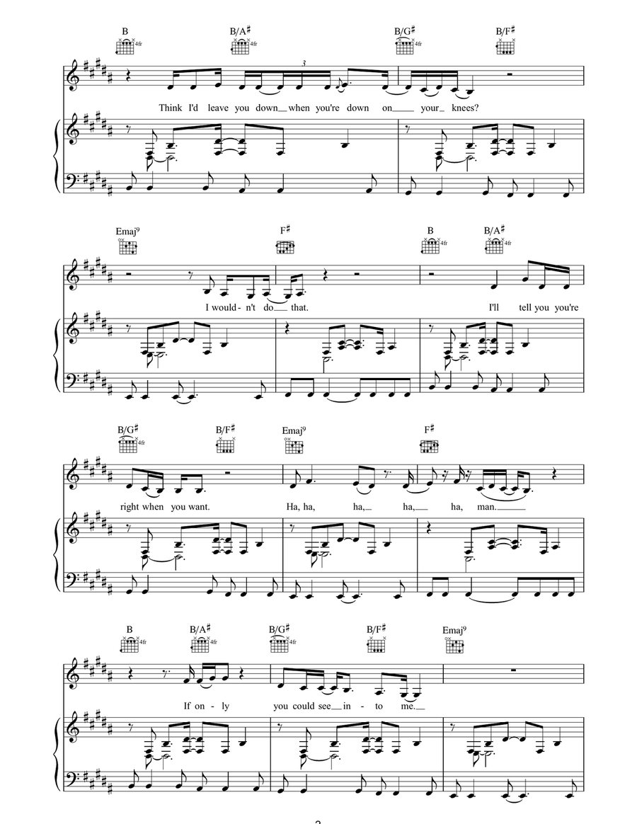 By Your Side By Your Side Piano, Vocal, Guitar scores gallery preview page 2