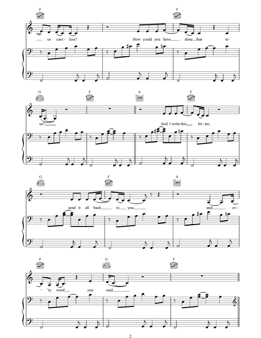 Every Word Every Word Piano, Vocal, Guitar scores gallery preview page 2