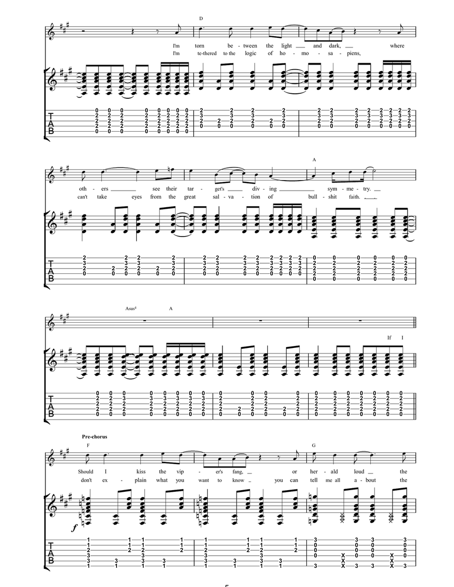 Quicksand Quicksand Guitar Tablature scores gallery preview page 5