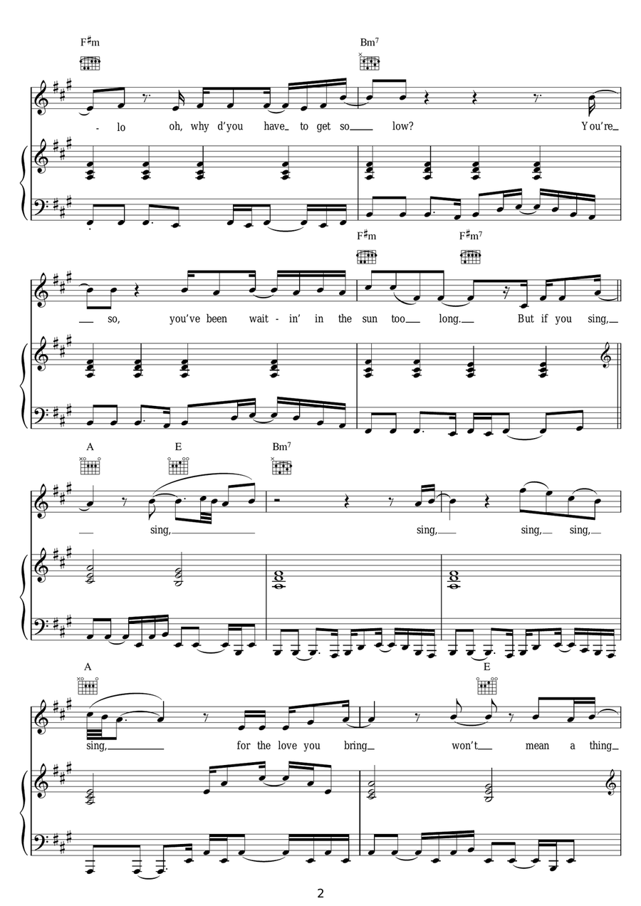 Sing Sing Piano, Vocal, Guitar scores gallery preview page 2
