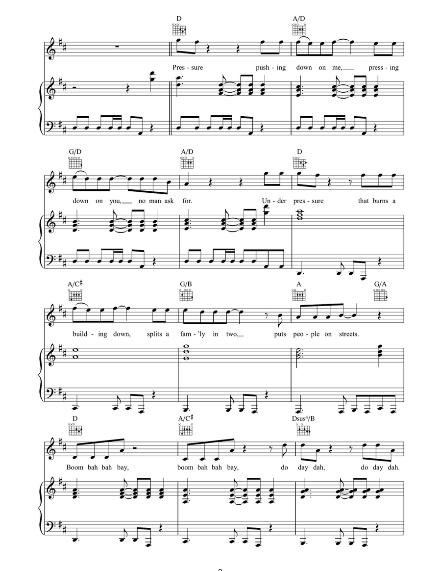 Under Pressure Under Pressure Acoustic Guitar scores gallery preview page 2