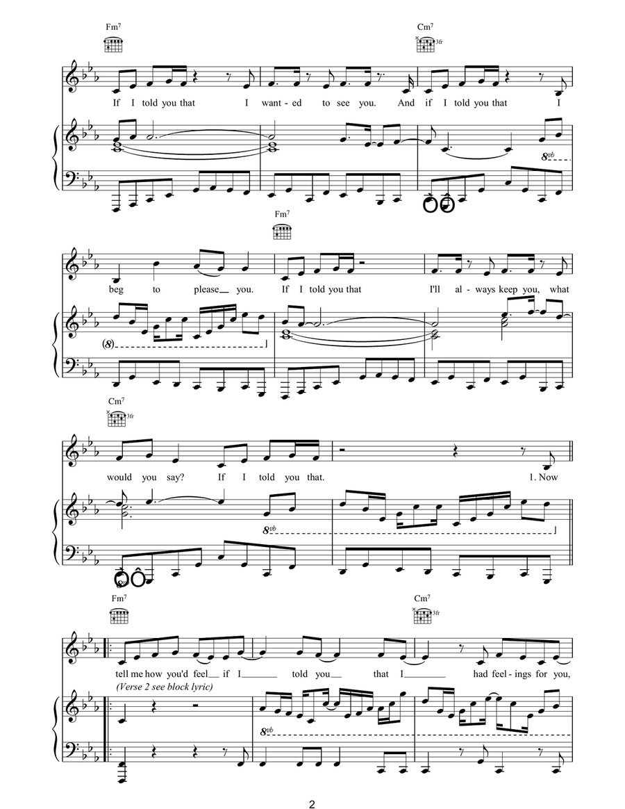 If I Told You That If I Told You That Piano, Vocal, Guitar scores gallery preview page 2