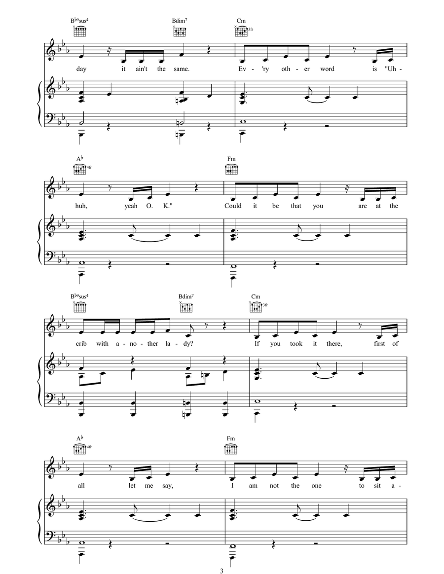 Say My Name Say My Name Piano, Vocal, Guitar scores gallery preview page 3
