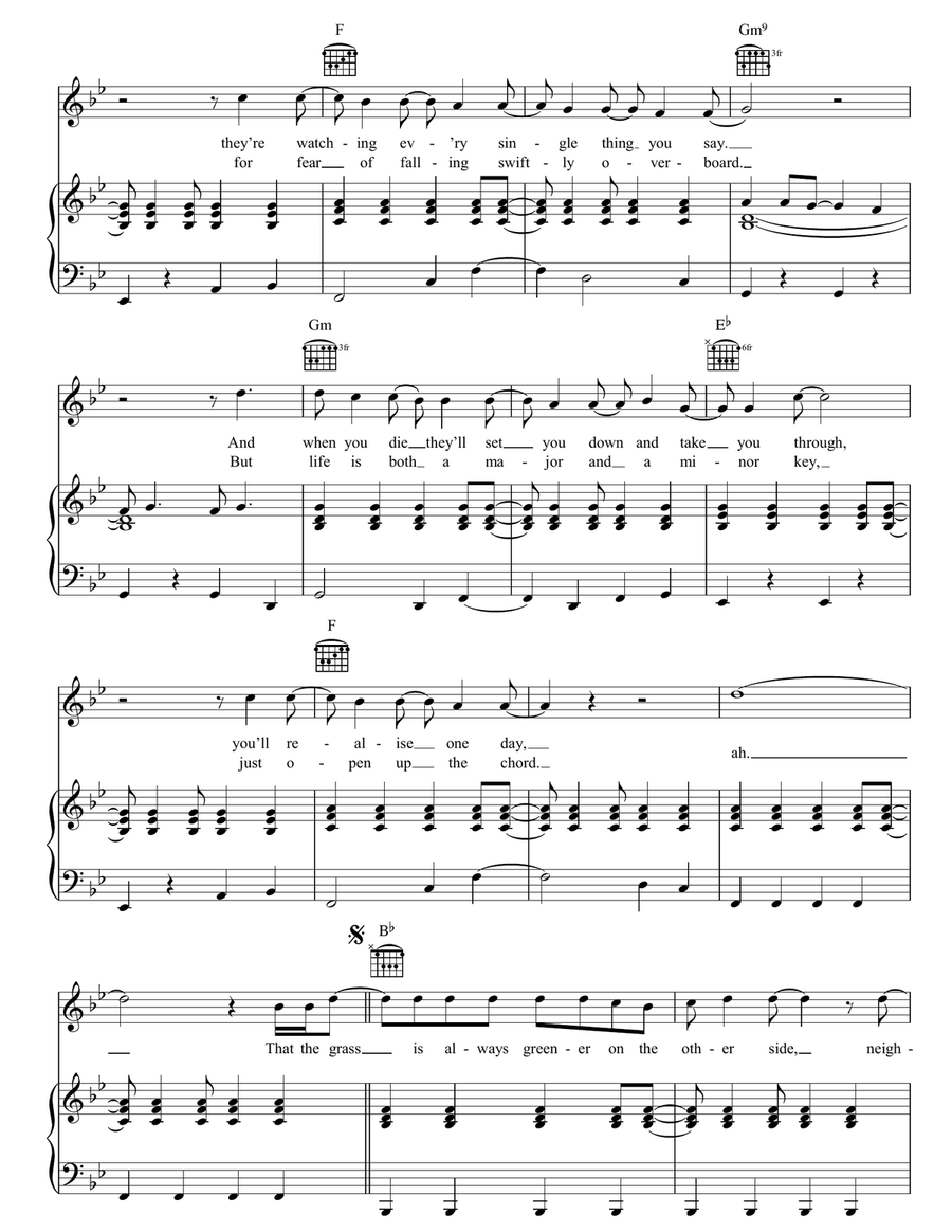 Side Side Piano, Vocal, Guitar scores gallery preview page 2